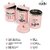 Dudki Quoted Stainless Steel Round Canister/Kitchen Storage For Tea Coffee Sugar Pack Of 3 (Pink)