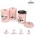 Dudki Quoted Stainless Steel Round Canister/Kitchen Storage For Tea Coffee Sugar Pack Of 3 (Pink)