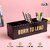 Dudki Stylish Desk Organizer For Office Table With 4 Compartments  Metal Desk Organizer Stationary Storage Stand Pen Pencil Holder For Office Home And Study Table (Born To Lead) Texture Black