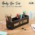 Dudki Stylish Desk Organizer For Office Table With 4 Compartments  Metal Desk Organizer Stationary Storage Stand Pen Pencil Holder For Office Home And Study Table (Born To Lead) Texture Black