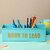 Dudki Stylish Quoted Desk Organizer For Office Table With 4 Compartments  Metal Desk Organizer Stationary Storage Stand Pen Pencil Holder For Office Home And Study Table (Born To Lead) Aqua
