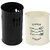 Dudki Utensil Holder And Cutlery Holder Combo Set Black And Ivory