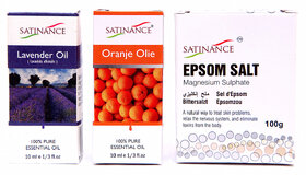 The Satinance Lavender Oil 10ml + Orange Oil 10ml + Epsom Salt 100gm