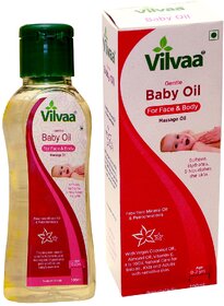 The Vilvaa Gentle Baby Massage Oil (For Face  Body) Age 0 - 2 Years  - 100ml ( Free from Mineral Oil  Petrochemicals)