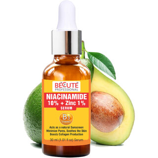                       BECUTE Professional 10 Niacinamide with Zinc Face Serum for Acne Marks  Reduce Hyperpigmentation 30 mL                                              