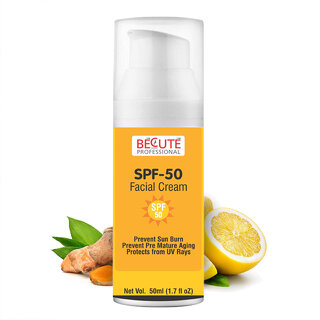                       BECUTE Professional SPF 50 Facial Cream Gel for Open Pores  Oily Skin 50 mL                                              