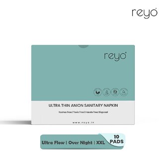                       Reyo Ultra Thin Anion Sanitary Napkin Economy (360mm-10pads) Pack of 2                                              