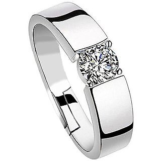                      American Diamond silver Plated Stylish Finger Ring For men                                              