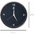 Homeberry- 26cm x 26cm Plastic & Glass Wall Clock - Blue Lines (Abstract Design, Navy Blue Marble with Black Frame)
