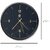 Homeberry- 26cm x 26cm Plastic & Glass Wall Clock - Gold Leaves (Abstract- Minimalistic Design, Navy Blue with Black Frame)