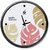 Homeberry- 26cm x 26cm Plastic & Glass Wall Clock - Happy Clocks (Abstract Design, Leaves with Black Frame)