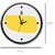 Homeberry- 26cm x 26cm Plastic & Glass Wall Clock - Sunny Yellow with Black Frame