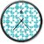 Homeberry- 26cm x 26cm Plastic & Glass Wall Clock - Blue Pattern (Geometrical, Black Frame)