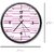 Homeberry- 26cm x 26cm Plastic & Glass Wall Clock - Purple Prints with Black Frame)