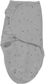 OYO BABY - Baby Swaddle Wrap - Cotton Soft - Newborn Blanket for 0-6 Months -(Grey Flower) 175 GSM