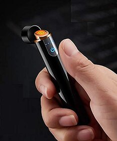 Smart Electric Round Shape Cigarette Lighter, High Sensitive Touch Sensor with USB Rechargeable