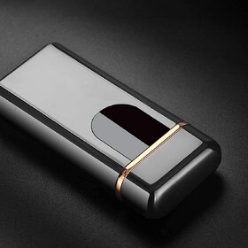 Flameless Fingerprint Lighter USB Rechargeable Dual Arc Windproof Cool Electric Lihghter for Backpacking, Hiking, Firestarter, Survival