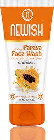 Newish Hydrating Papaya Face Wash, Enriched With Turmeric  Vitamin E, For All Type Skin, 100ml