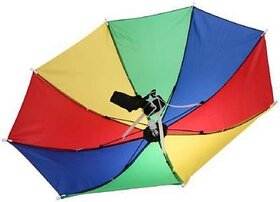 Umbrella Hat, Hands-Free Adjustable Elastic, Size Fits All Ages, Kids, Men  & Women Umbrella (Multicolor)
