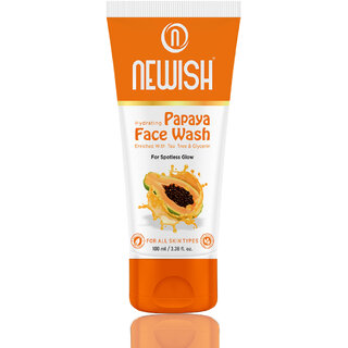 Newish Hydrating Papaya Face Wash, Enriched With Turmeric Vitamin E, For All Type Skin, 100ml Newish Hydrating Papaya Face Wash, Enriched With Turmeric Vitamin E, For All Type Skin, 100ml