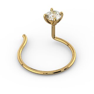                       Natural American Diamond Gold Plated Stylish Nose Ring For Women  Girls Jaipur Gemstone                                              