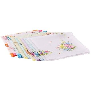                       Global Gifts Set Of 12 Premium Cotton Handdkerchief [Multicolor] Handkerchief (Pack Of 12)                                              