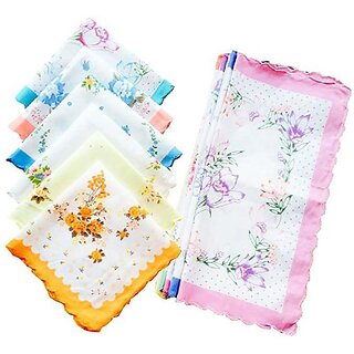 Global Gifts Set Of 24 Premium Cotton Handkerchief [Multicolor] Handkerchief (Pack Of 24)