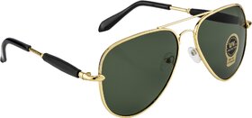 Fair-X Green UV Protected Aviator Sunglasses For Unisex