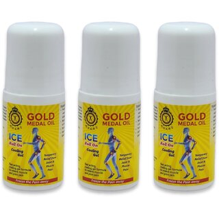                       Gold Medal Oil Ice Roll On Cooling Gel 50ml (Pack of 3)                                              