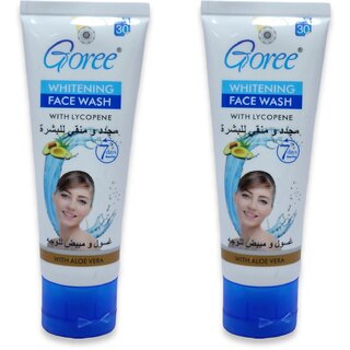                       Goree Whitening Face wash WITH LYCOPENE and Avocado And Aloevera 70ml (Pack Of 2)                                              