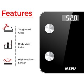 Mepl Bluetooth Digital Smart Scale Weighing Machine - Black
