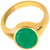 prateek enterprises natural and certified emerald gold plated adjustable ring