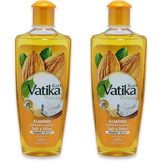                       Vatika Almond Soft And Shine With Vitamin a e f Enriched Hair Oil 200ml (Pack of 2)                                              