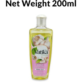                       Vatika Garlic Promotes Natural hair Growth With Vitamin a e f Enriched Hair Oil 200ml                                              