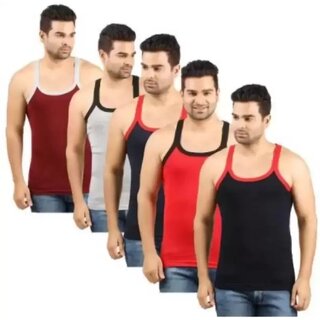                       JET LYCOT Men's 100 Combed Cotton Rib Fabric Acrobat Gym Vest Pack of 3                                              