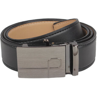                       Exotique Men's Black Formal Faux Leather Belt  (BM0001BK)                                              