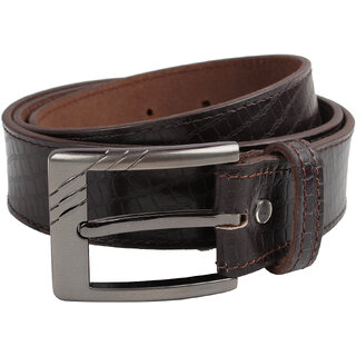                       Exotique Men's Brown Casual Genuine Leather Belt  (BM0004BR)                                              