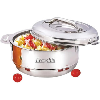 Freshia REGULAR TREAT Insulated Double Wall Heavy Gauge Quality Stainless Steel HOT POT Casserole-3500ml