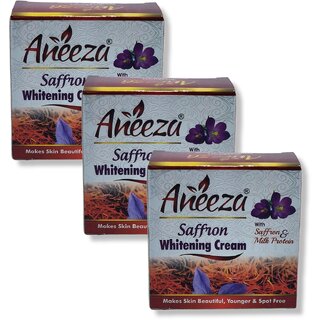                       Aneeza Saffron Whitening Cream with saffron and milk protein 20g (Pack of 3)                                              
