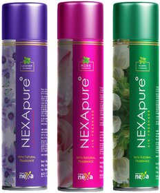Indkus Nexa Air Freshener Mogra + Lavender And Rose (Pack Of 3) (Each 250ml)