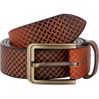                       Exotique Men's Brown Casual Genuine Leather Belt  (BM0052BR)                                              