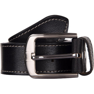                       Exotique Men's Black Casual Genuine Leather Belt  (BM0068BK)                                              
