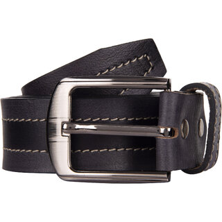                       Exotique Men's Black Casual Genuine Leather Belt  (BM0070BK)                                              