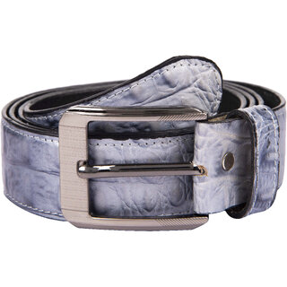                       Exotique Men's Silver Casual Genuine Leather Belt  (BM0085SI)                                              