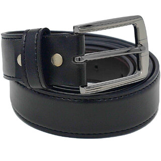                       Exotique Men's Black Formal Faux Leather Belt  (BM0089BK)                                              