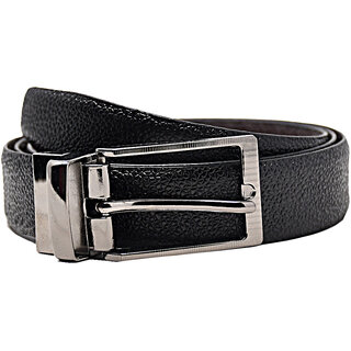                       Exotique Men's Black/Brown Formal Reversible  Genuine Leather Belt  (BM0100BK)                                              