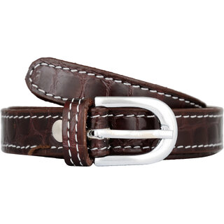                       Exotique Brown Casual Leather Belt For Women (BW0011BR)                                              