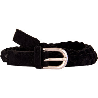                       Exotique Black Casual Faux Leather Belt For Women (BW0014BK)                                              