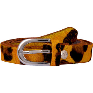                       Exotique Yellow Casual Faux Leather Belt For Women (BW0016YL)                                              