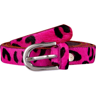                       Exotique Fuchsia Casual Faux Leather Belt For Women (BW0016FU)                                              